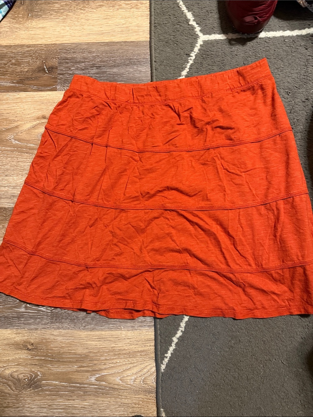 Horny Toad Orange Tiered A-Line Skirt
